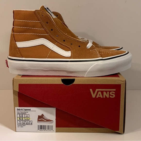 🤎 [BRAND NEW] VANS SK8-HI TAPERED BROWN WHITE WOMENS SHOES SIZE 6.5 SNEAKERS 🤎 - Picture 4 of 11